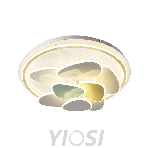 Colorful Cloud Round Ceiling Lamp  L 47.2″ - Candy, Flush Mounts, White & Yellow & Green-1-Yiosilamp