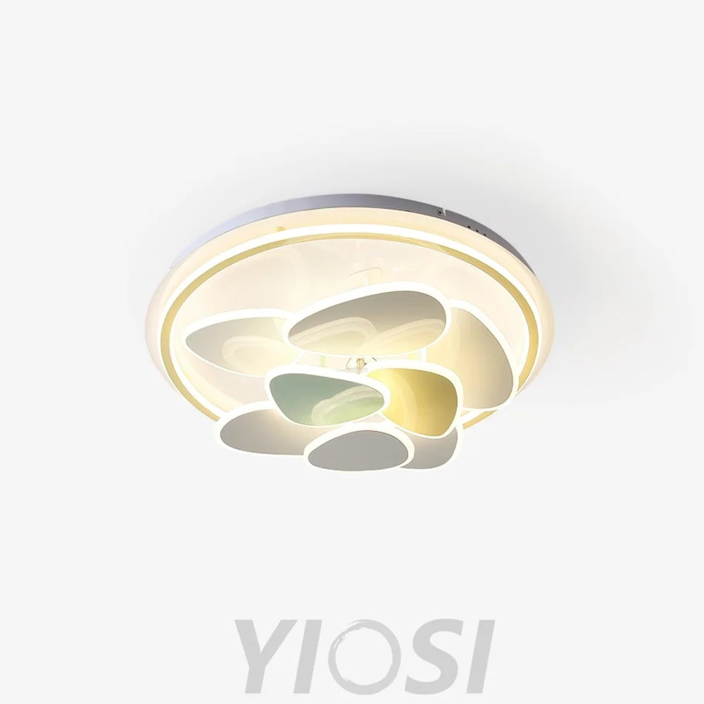 Colorful Cloud Round Ceiling Lamp  L 47.2″ - Candy, Flush Mounts, White & Yellow & Green-1-Yiosilamp