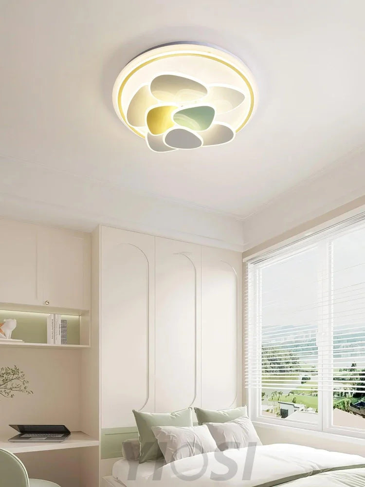 Colorful Cloud Round Ceiling Lamp  L 47.2″ - Candy, Flush Mounts, White & Yellow & Green-1-Yiosilamp
