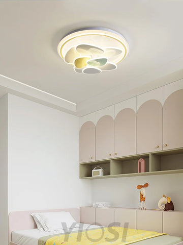 Colorful Cloud Round Ceiling Lamp  L 47.2″ - Candy, Flush Mounts, White & Yellow & Green-1-Yiosilamp