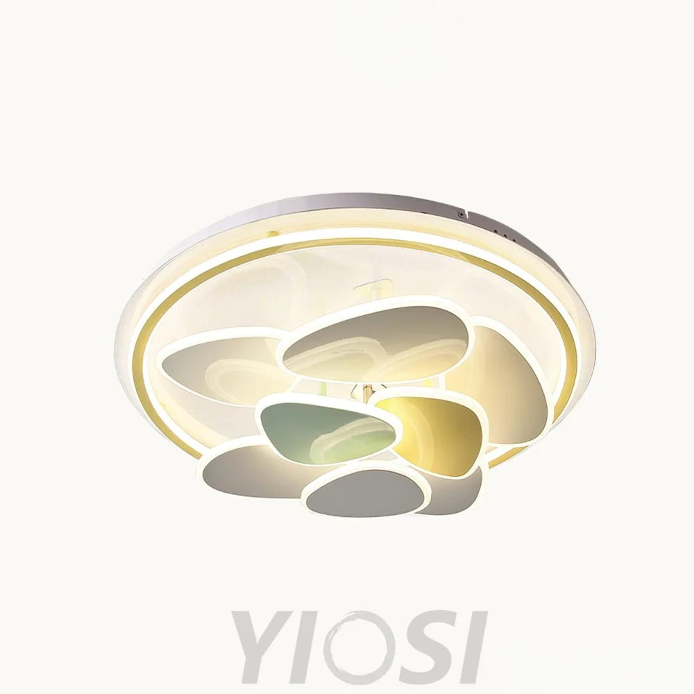 Colorful Cloud Round Ceiling Lamp  L 47.2″ - Candy, Flush Mounts, White & Yellow & Green-1-Yiosilamp