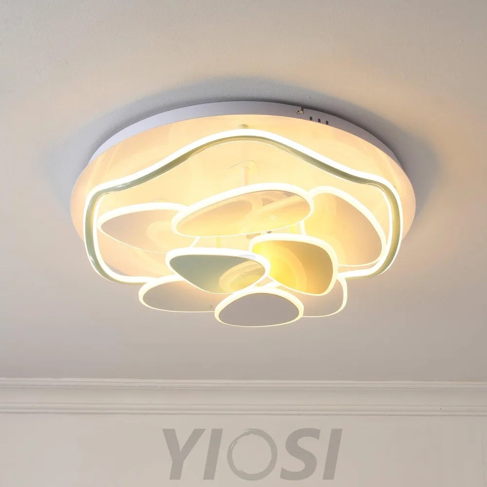 Colorful Cloud Round Ceiling Lamp  L 47.2″ - Candy, Flush Mounts, White & Yellow & Green-1-Yiosilamp
