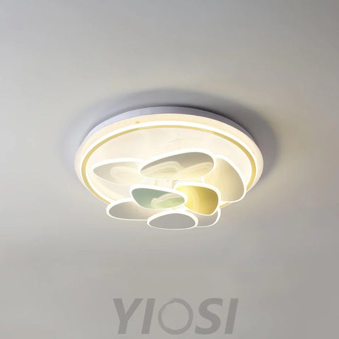 Colorful Cloud Round Ceiling Lamp  L 47.2″ - Candy, Flush Mounts, White & Yellow & Green-1-Yiosilamp