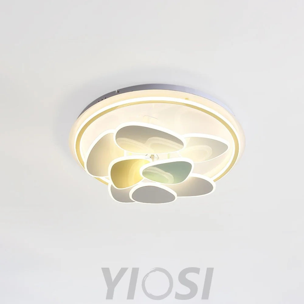 Colorful Cloud Round Ceiling Lamp  L 47.2″ - Candy, Flush Mounts, White & Yellow & Green-1-Yiosilamp