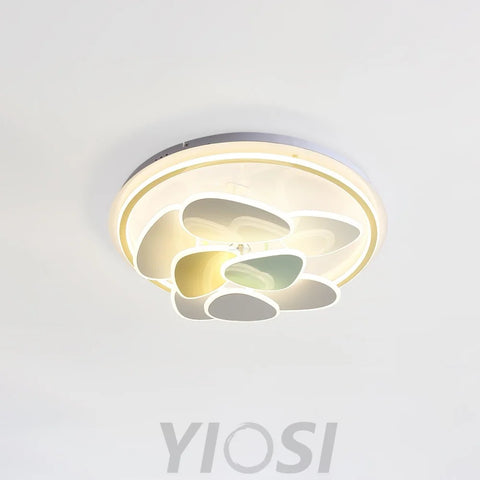 Colorful Cloud Round Ceiling Lamp  L 47.2″ - Candy, Flush Mounts, White & Yellow & Green-1-Yiosilamp