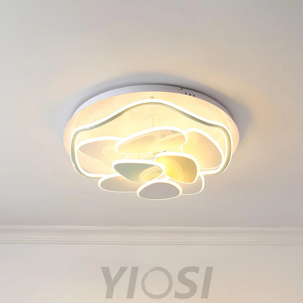 Colorful Cloud Round Ceiling Lamp  L 47.2″ - Candy, Flush Mounts, White & Yellow & Green-1-Yiosilamp