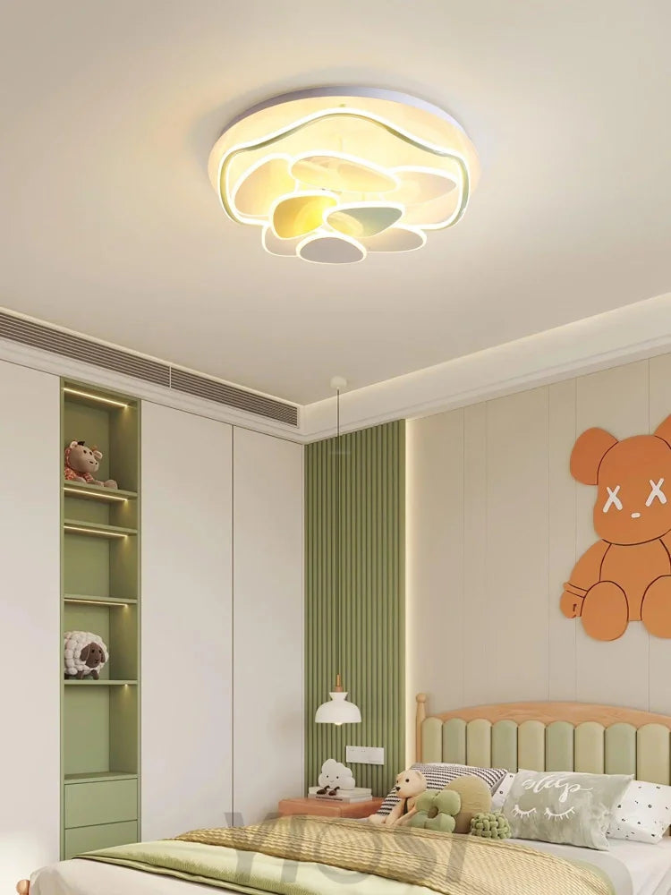 Colorful Cloud Round Ceiling Lamp  L 47.2″ - Candy, Flush Mounts, White & Yellow & Green-1-Yiosilamp