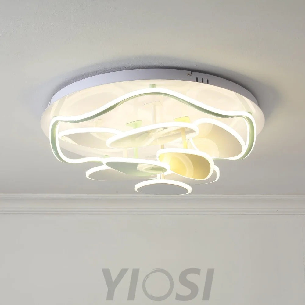 Colorful Cloud Round Ceiling Lamp  L 47.2″ - Candy, Flush Mounts, White & Yellow & Green-1-Yiosilamp