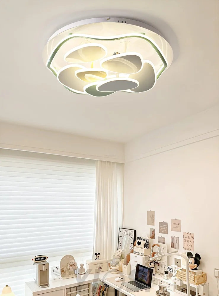 Colorful Cloud Round Ceiling Lamp  L 47.2″ - Candy, Flush Mounts, White & Yellow & Green-1-Yiosilamp