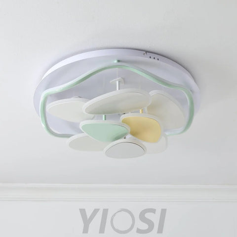 Colorful Cloud Round Ceiling Lamp  L 47.2″ - Candy, Flush Mounts, White & Yellow & Green-1-Yiosilamp