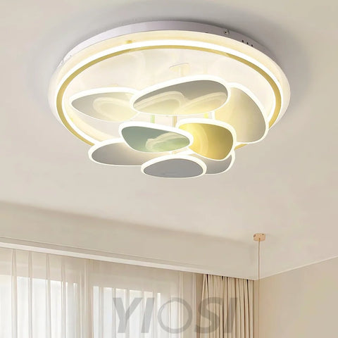Colorful Cloud Round Ceiling Lamp  L 47.2″ - Candy, Flush Mounts, White & Yellow & Green-1-Yiosilamp