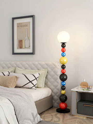 Colorful Round Ball Floor Lamp ∅ 9.8″ - Candy, Green, Red-1-Yiosilamp