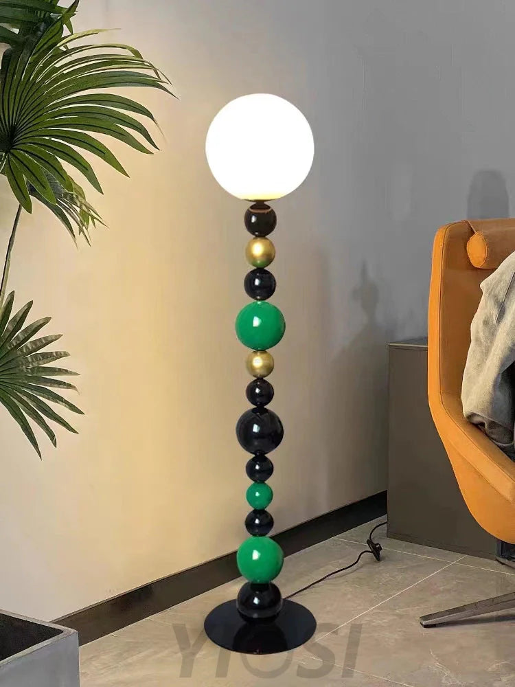 Colorful Round Ball Floor Lamp ∅ 9.8″ - Candy, Green, Red-1-Yiosilamp