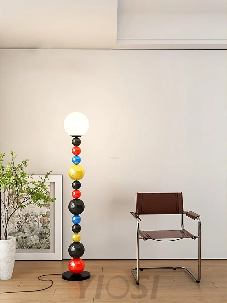 Colorful Round Ball Floor Lamp ∅ 9.8″ - Candy, Green, Red-1-Yiosilamp