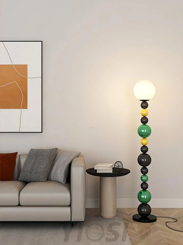 Colorful Round Ball Floor Lamp ∅ 9.8″ - Candy, Green, Red-1-Yiosilamp