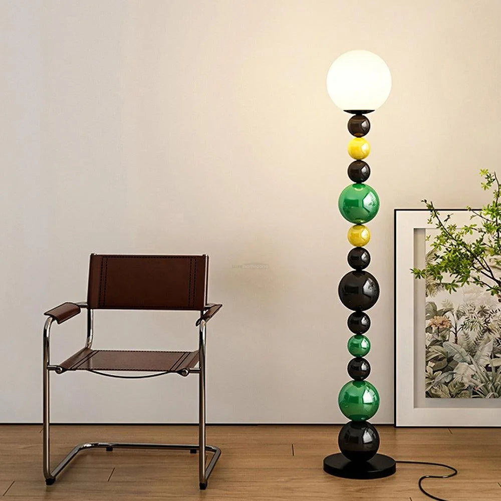 Colorful Round Ball Floor Lamp ∅ 9.8″ - Candy, Green, Red-1-Yiosilamp