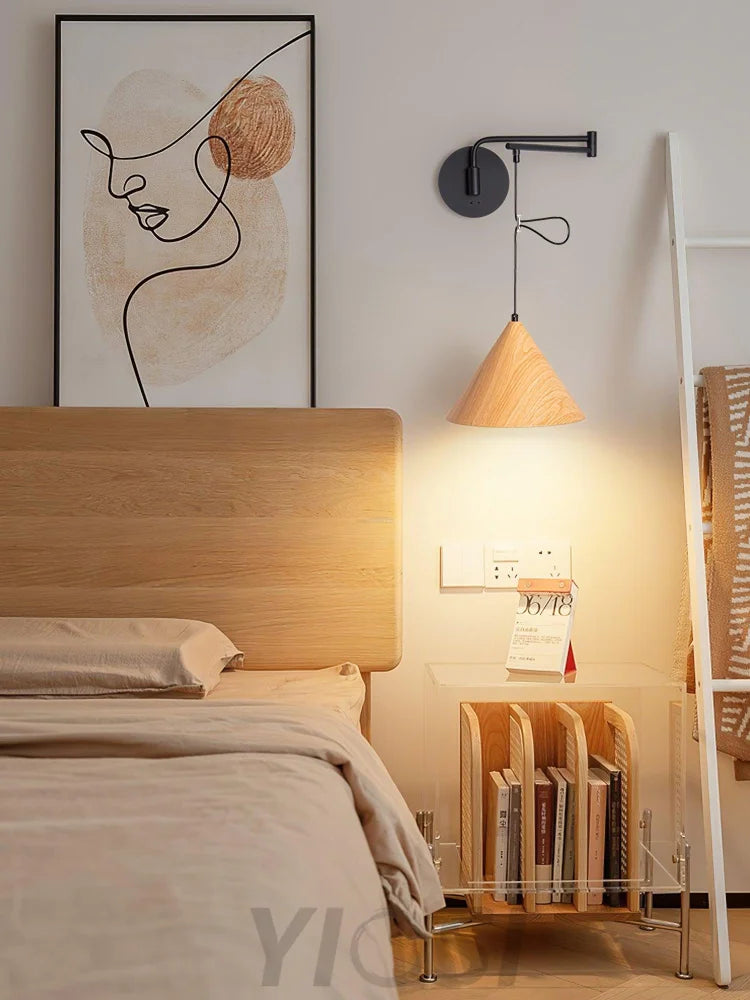 Cone Swing Arm Wall Sconce - Grain, Swing Arm Sconce-1-Yiosilamp