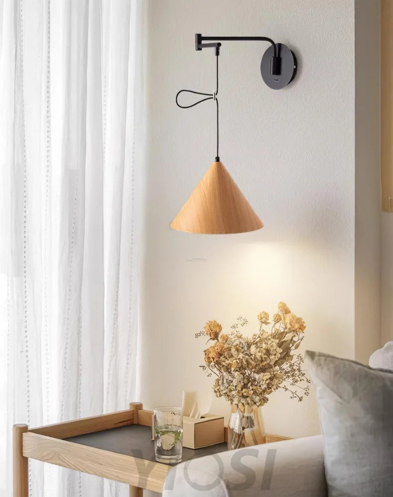 Cone Swing Arm Wall Sconce - Grain, Swing Arm Sconce-1-Yiosilamp