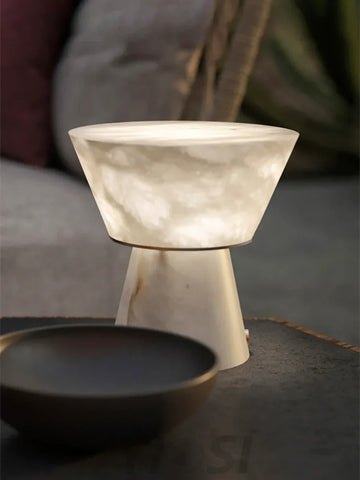 Conical Beta Marble Table Lamp