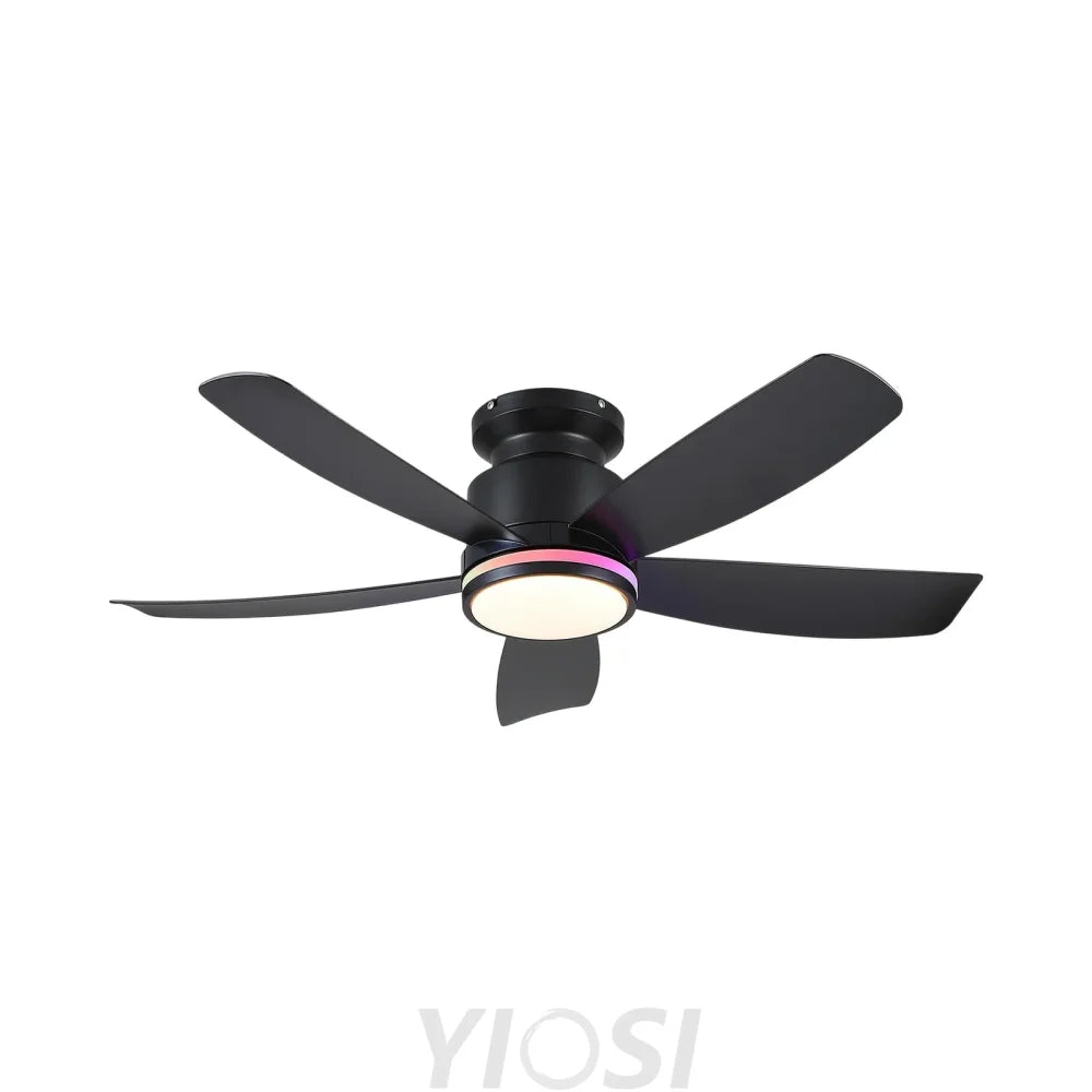 Contemporary 41 Inch Flush Mount Ceiling Fan with Remote Control ceiling light