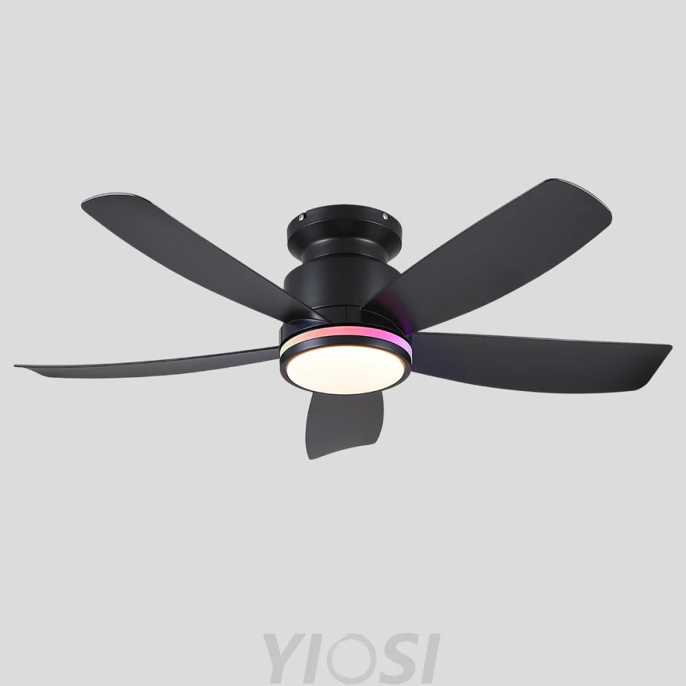Contemporary 41-Inch Flush Mount Ceiling Fan with Remote Control ceiling light