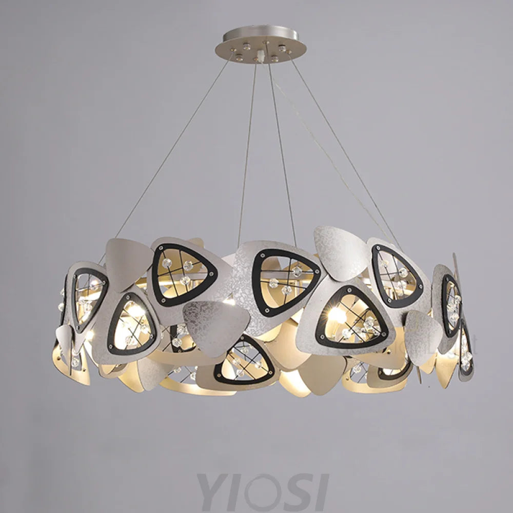 Contemporary Stainless Steel Round Chandelier Lighting Custom