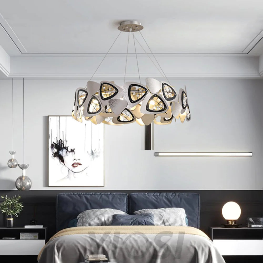 Contemporary Stainless Steel Round Chandelier Lighting Custom