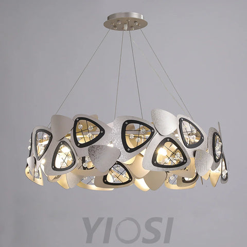 Contemporary Stainless Steel Round Chandelier Lighting Custom