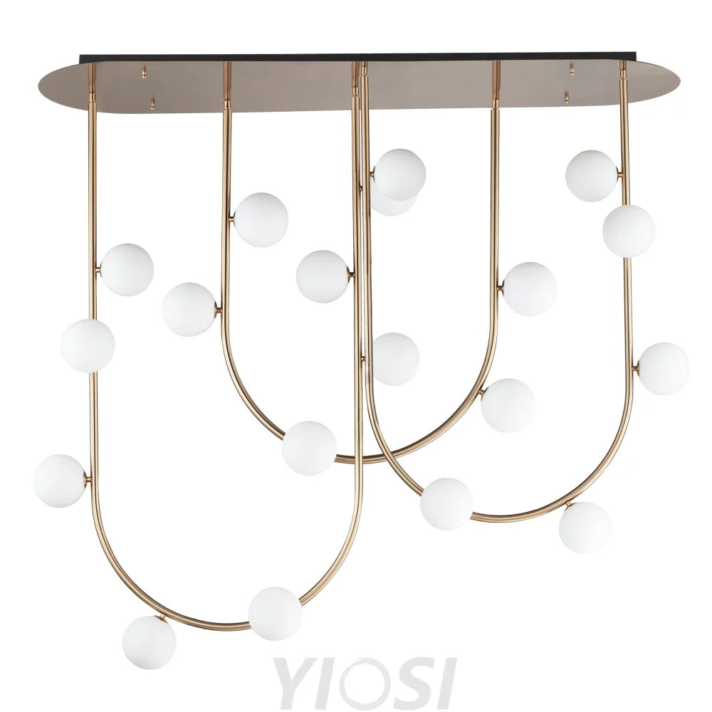 Contour 19-Light Linear Chandelier Ceiling Light 13’’ W X 75L 42’’ Drop