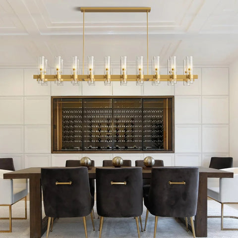 Copper plated modern glass lampshade chandelier