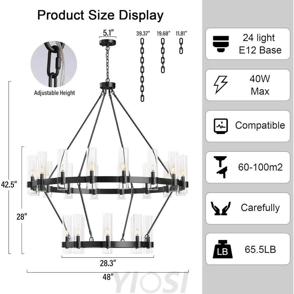 Copper plated modern glass lampshade chandelier