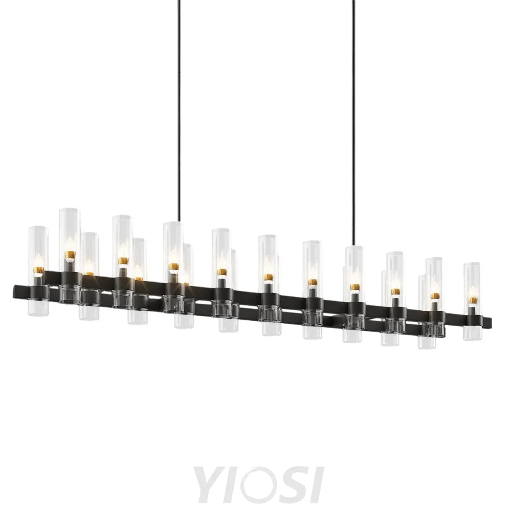 Copper-plated modern glass lampshade chandelier