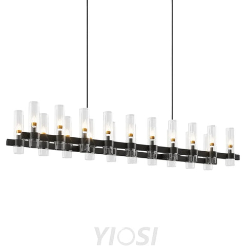 Copper-plated modern glass lampshade chandelier