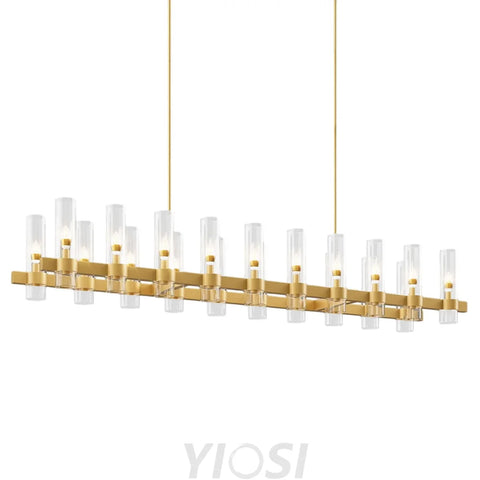 Copper-plated modern glass lampshade chandelier