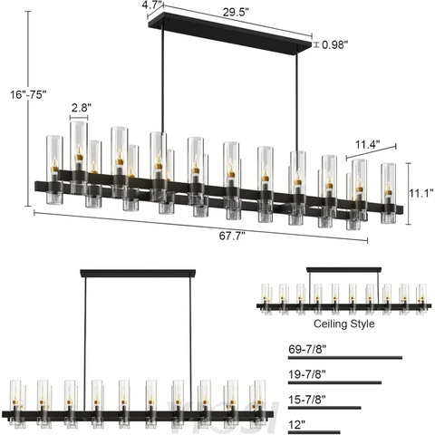 Copper plated modern glass lampshade chandelier