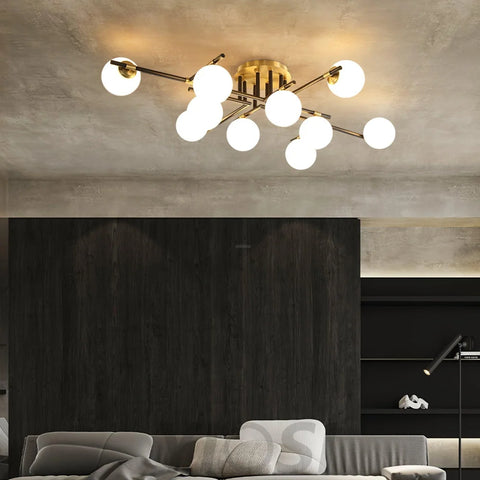 Corsica Ceiling Lamp with 6/8/10 heads - Frown, Semi Flush Mounts-1-Yiosilamp