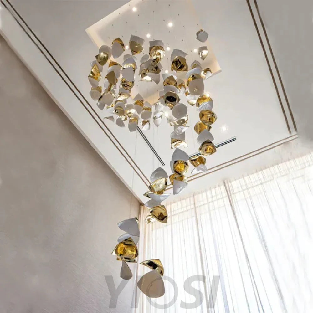 Cosmic Modern Square Glass Spiral Chandelier Chandeliers