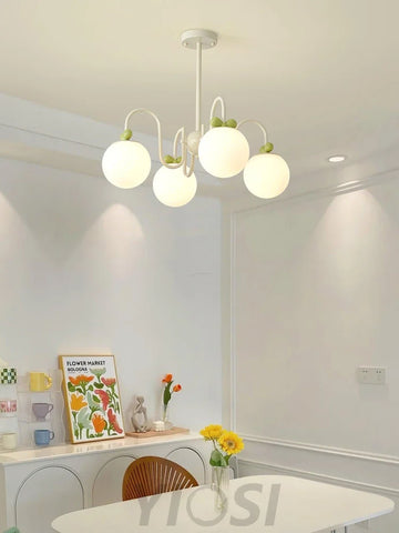 Cream Cherry Chandelier with 4/5/6/8 heads - Bend-1-Yiosilamp