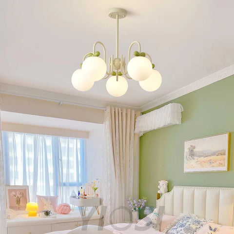 Cream Cherry Chandelier with 4/5/6/8 heads - Bend-1-Yiosilamp