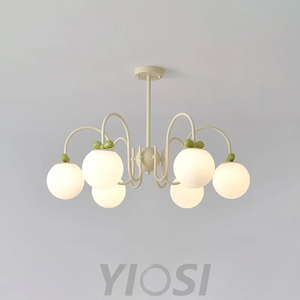 Cream Cherry Chandelier with 4/5/6/8 heads - Bend-1-Yiosilamp