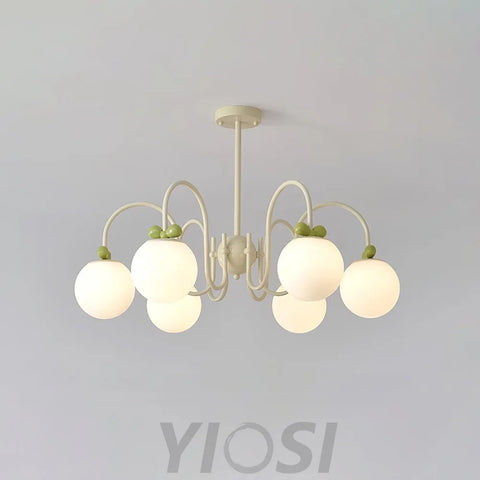 Cream Cherry Chandelier with 4/5/6/8 heads - Bend-1-Yiosilamp