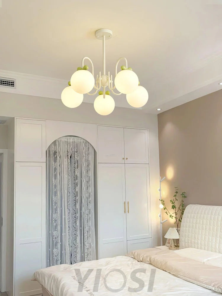 Cream Cherry Chandelier with 4/5/6/8 heads - Bend-1-Yiosilamp