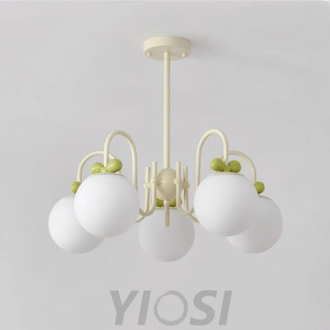 Cream Cherry Chandelier with 4/5/6/8 heads - Bend-1-Yiosilamp