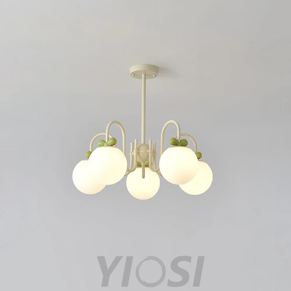 Cream Cherry Chandelier with 4/5/6/8 heads - Bend-1-Yiosilamp
