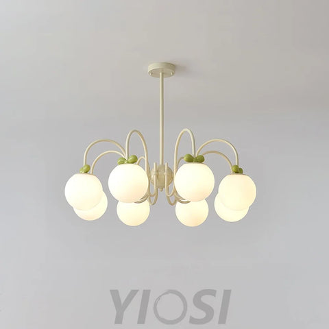 Cream Cherry Chandelier with 4/5/6/8 heads - Bend-1-Yiosilamp