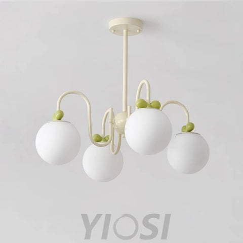 Cream Cherry Chandelier with 4/5/6/8 heads - Bend-1-Yiosilamp