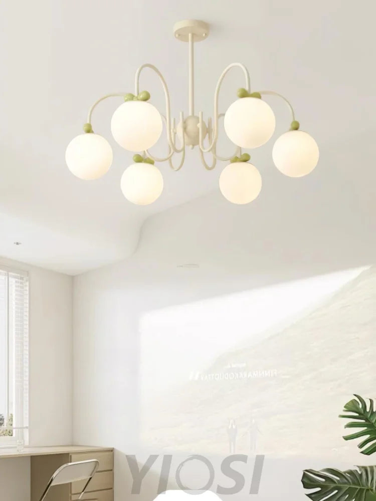 Cream Cherry Chandelier with 4/5/6/8 heads - Bend-1-Yiosilamp