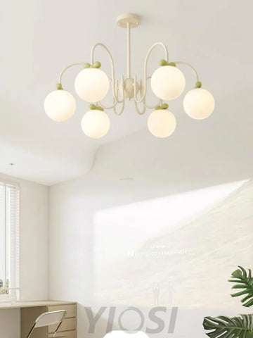 Cream Cherry Chandelier with 4/5/6/8 heads - Bend-1-Yiosilamp