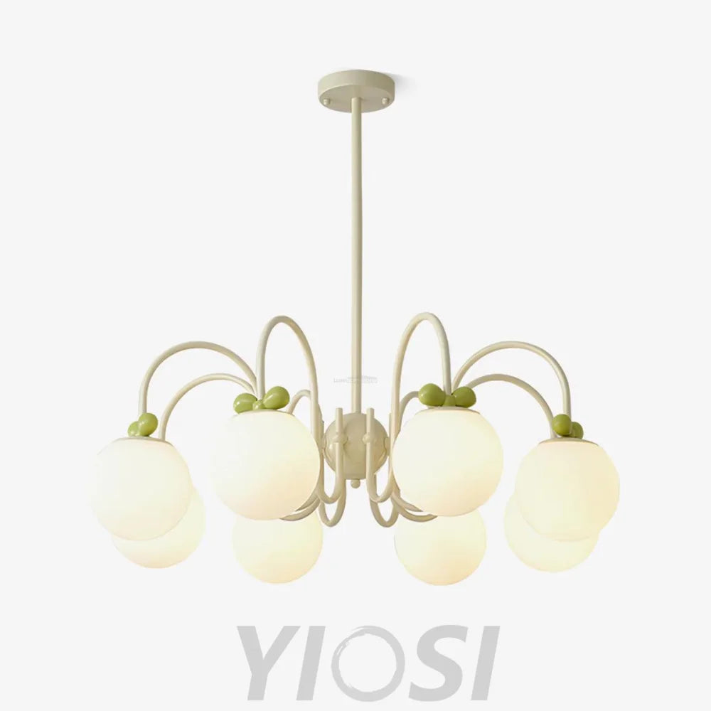 Cream Cherry Chandelier with 4/5/6/8 heads - Bend-1-Yiosilamp
