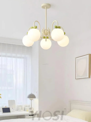 Cream Cherry Chandelier with 4/5/6/8 heads - Bend-1-Yiosilamp